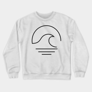 minimal wave and sun Black Crewneck Sweatshirt